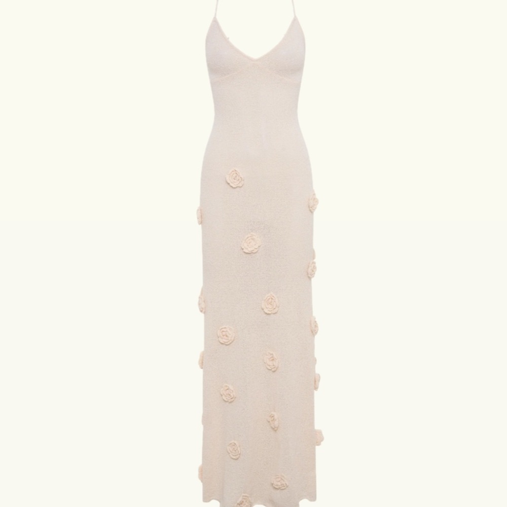 Meshki-Knit Maxi Dress With Flowers
